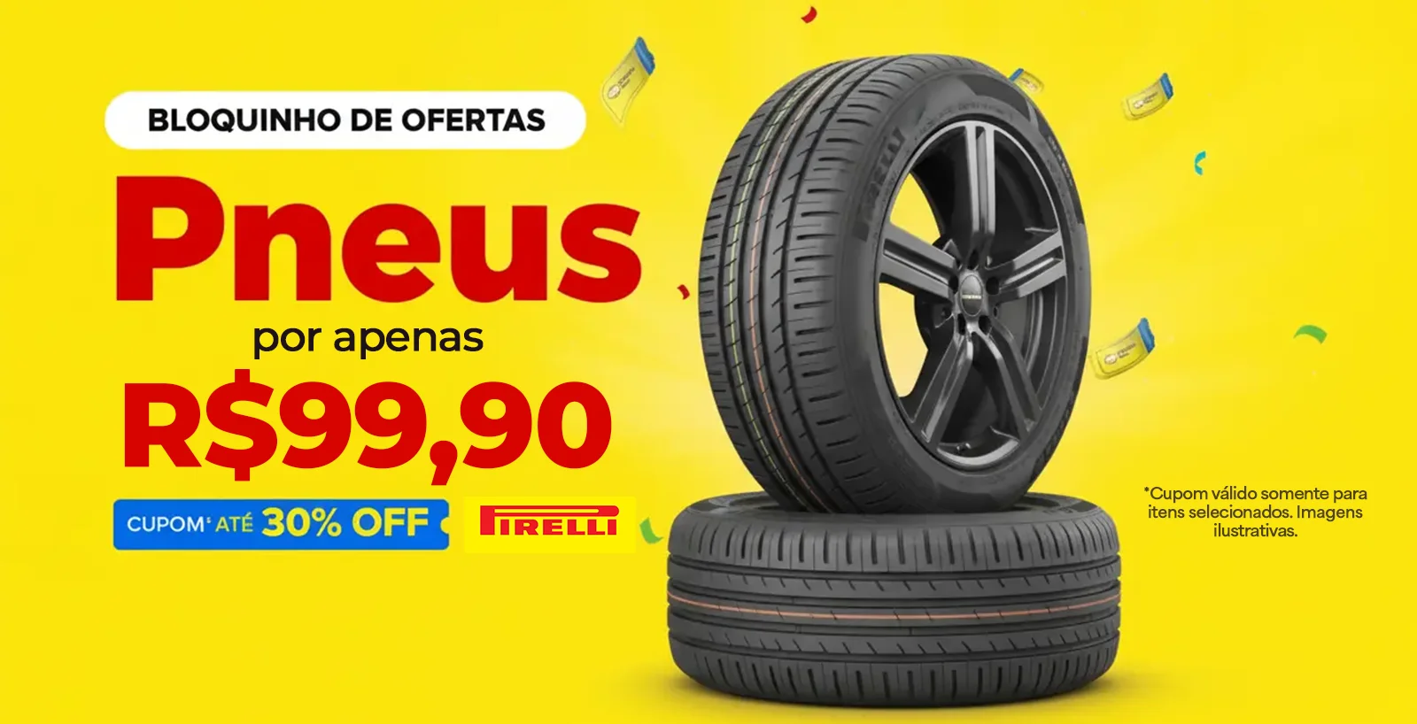 Banner pneus por R$ 99,90